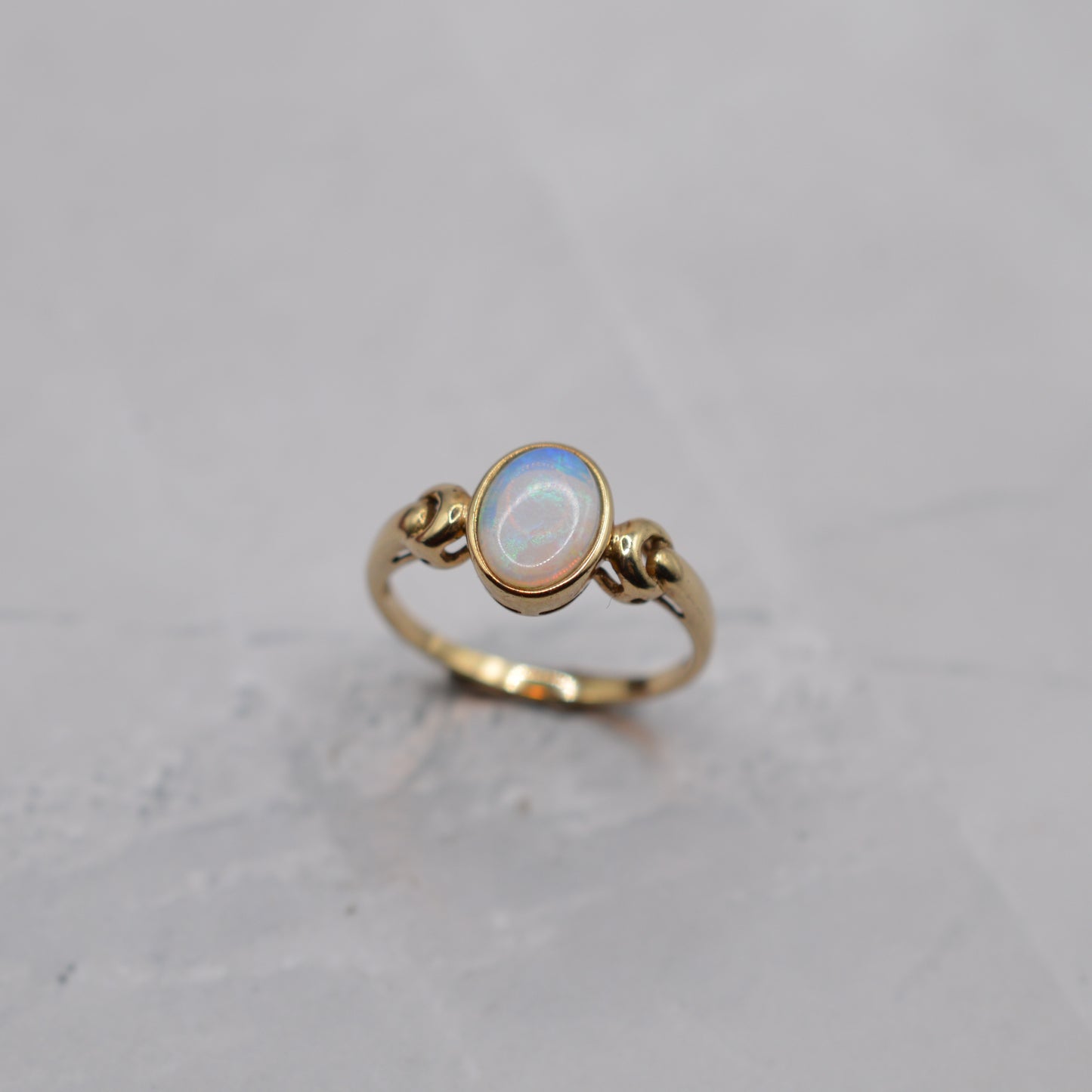 1980s 9ct Gold Opal Solitaire Ring