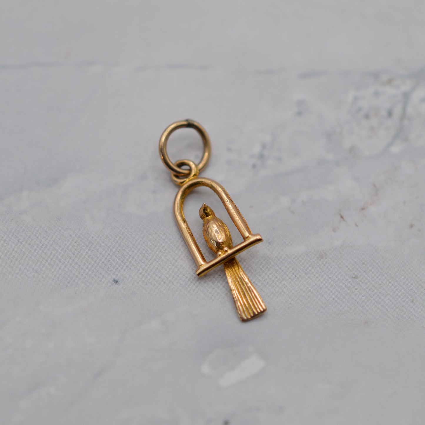 1970s Vintage 9ct Gold Perched Bird Charm