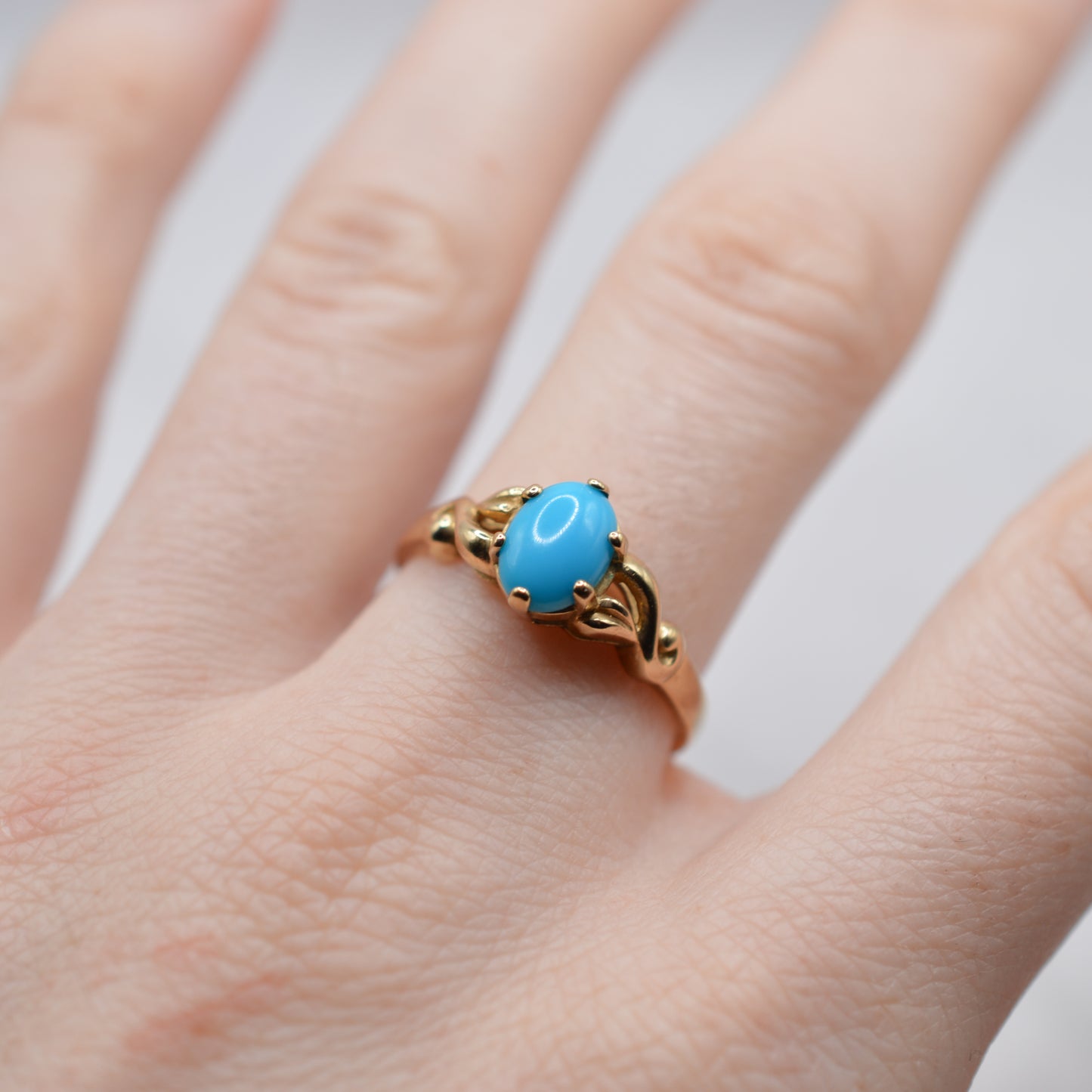 9ct Gold Turquoise Solitaire Ring