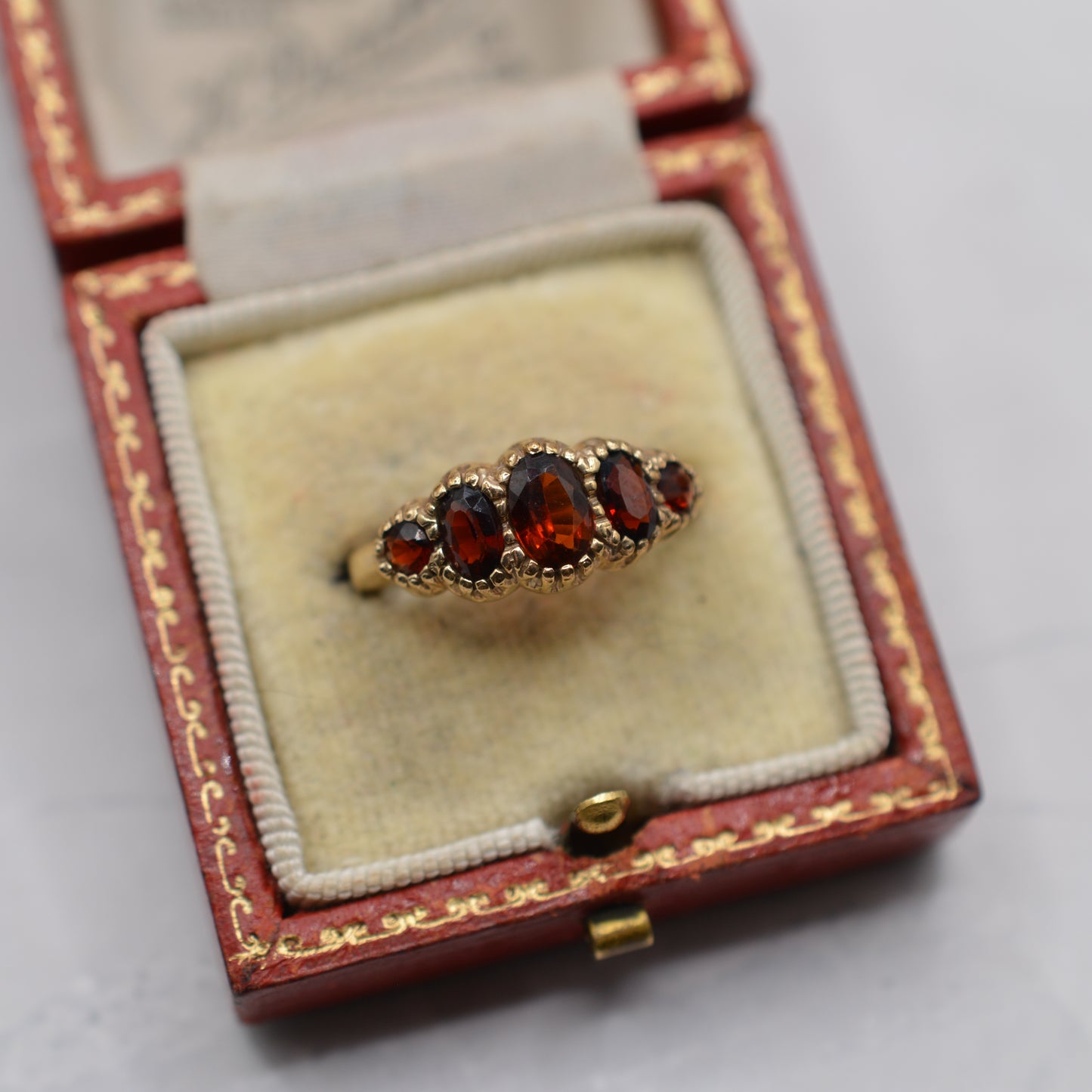 9ct Gold Garnet Five-Stone Ring