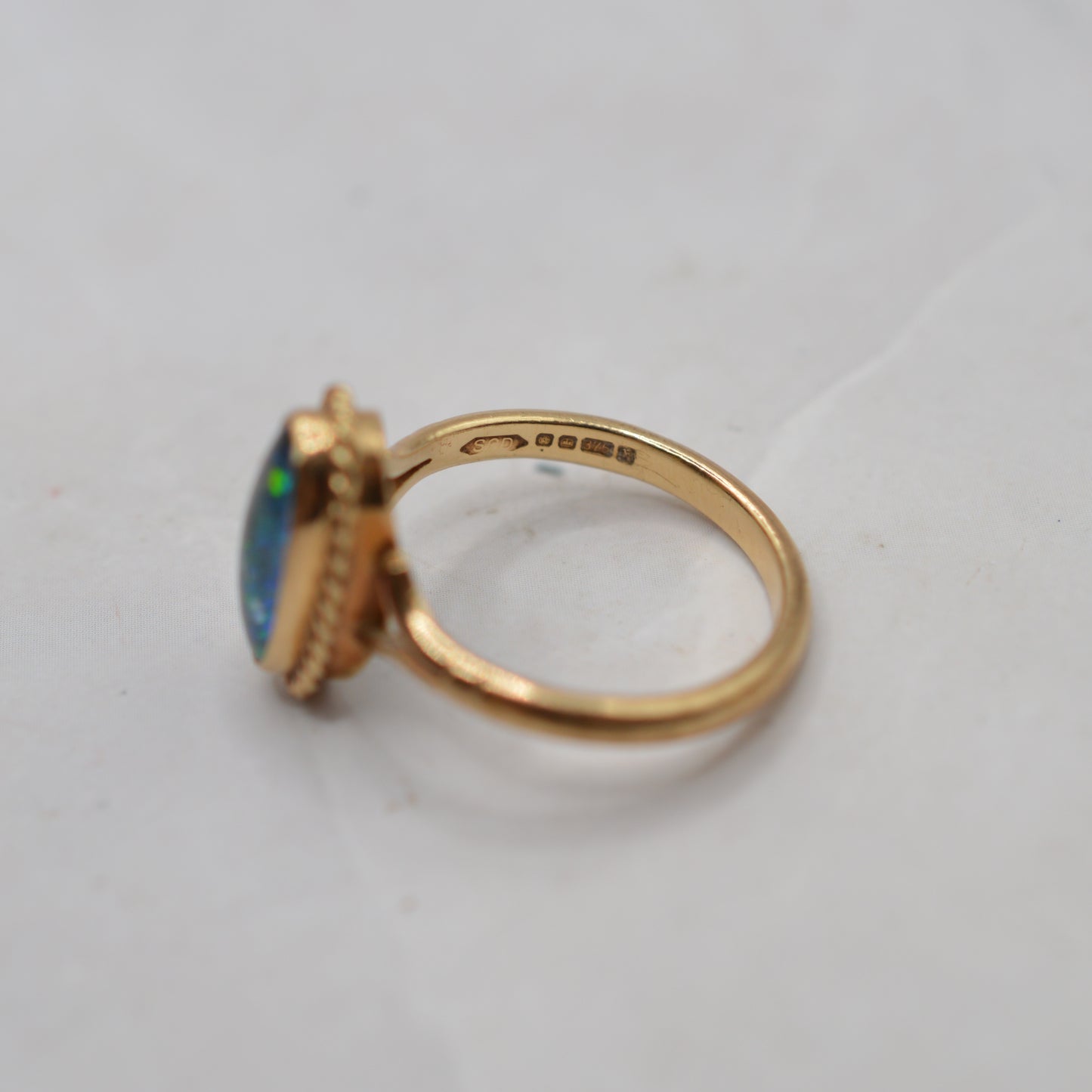 1980s 9ct Gold Opal Triplet Solitaire Ring