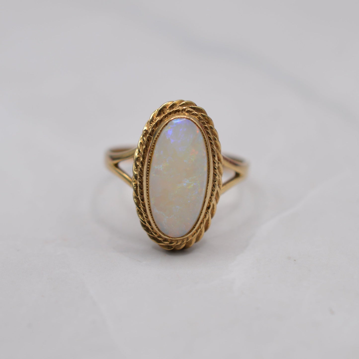 1980s Chunky 9ct Gold Opal Cocktail Ring