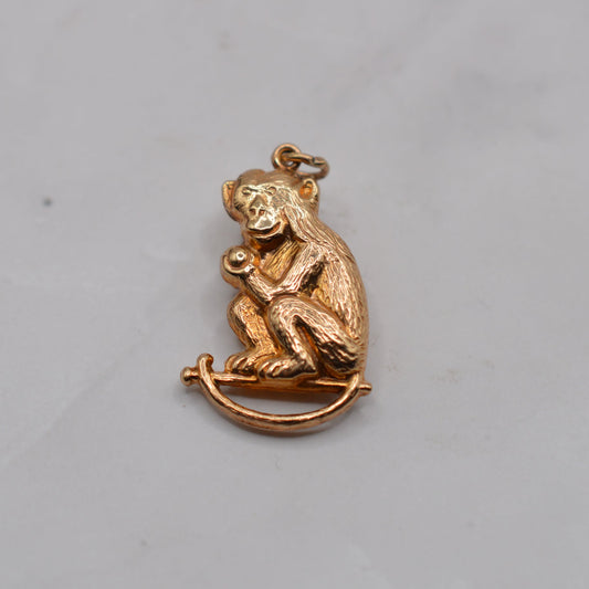 1960s Vintage Chester 9ct Gold Monkey Charm/Pendant