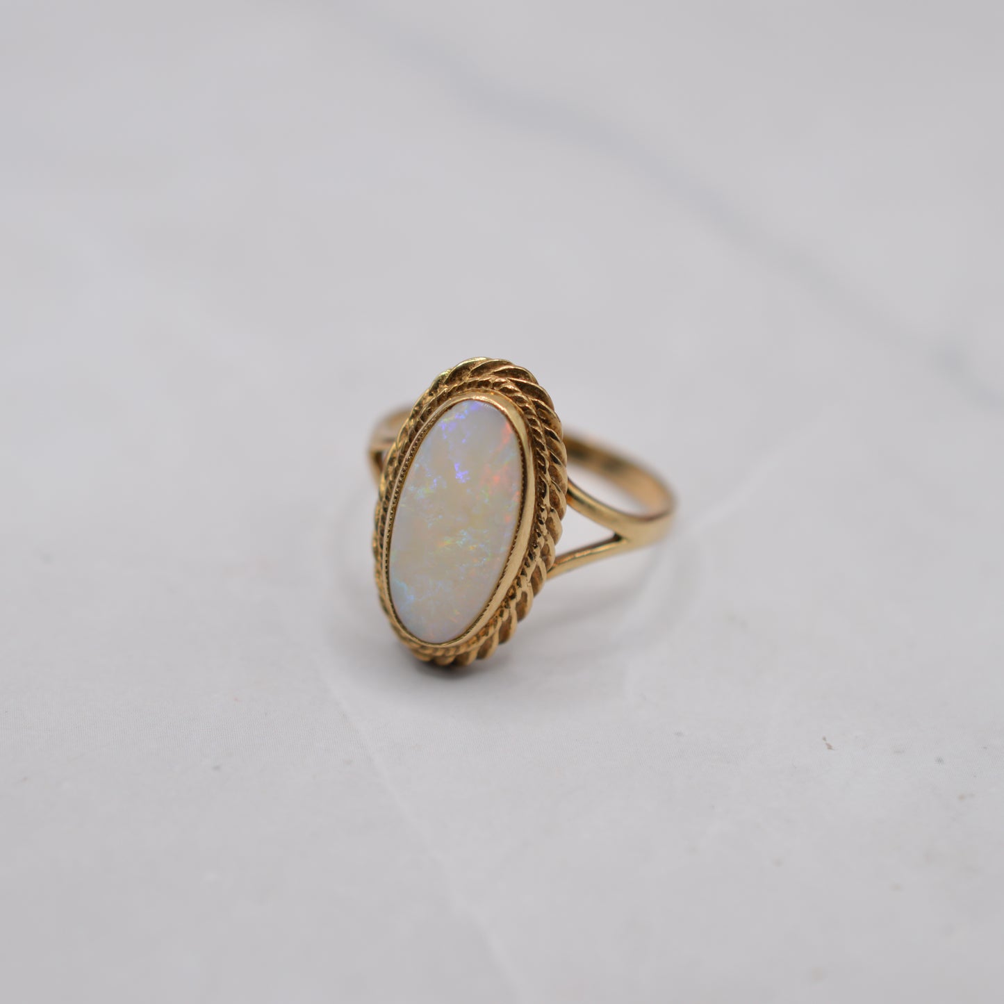 1980s Chunky 9ct Gold Opal Cocktail Ring