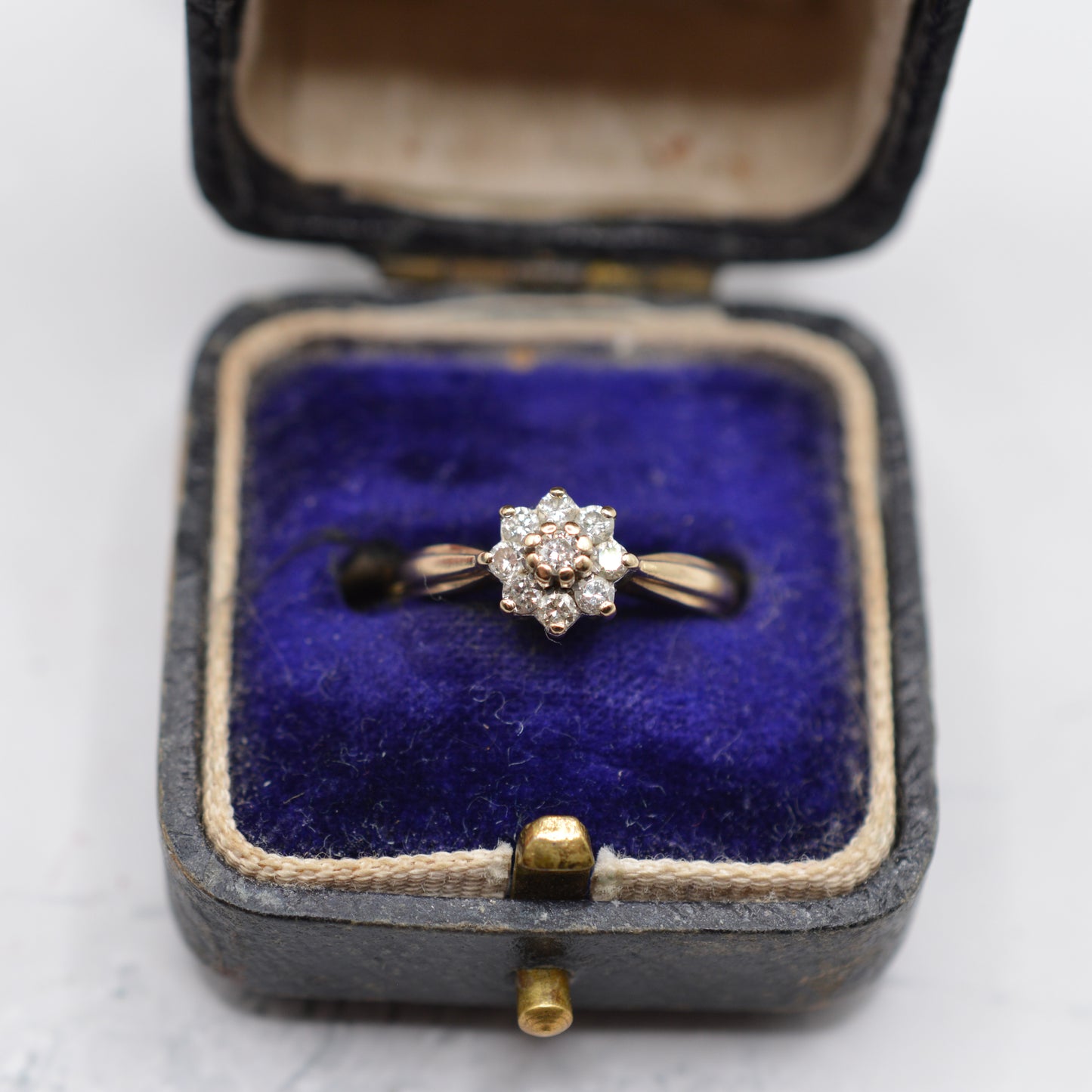 9ct Gold 0.25ct Diamond Floral Cluster Ring