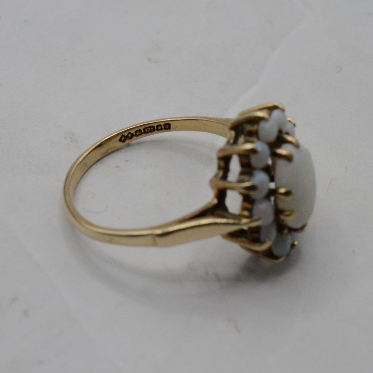 1980s 9ct Gold Opal Cluster Ring