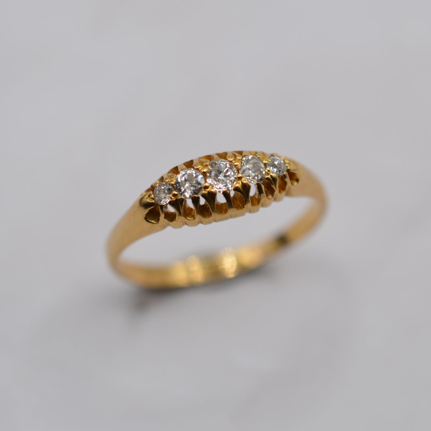 Edwardian Antique 18ct Gold Diamond Five-Stone Ring