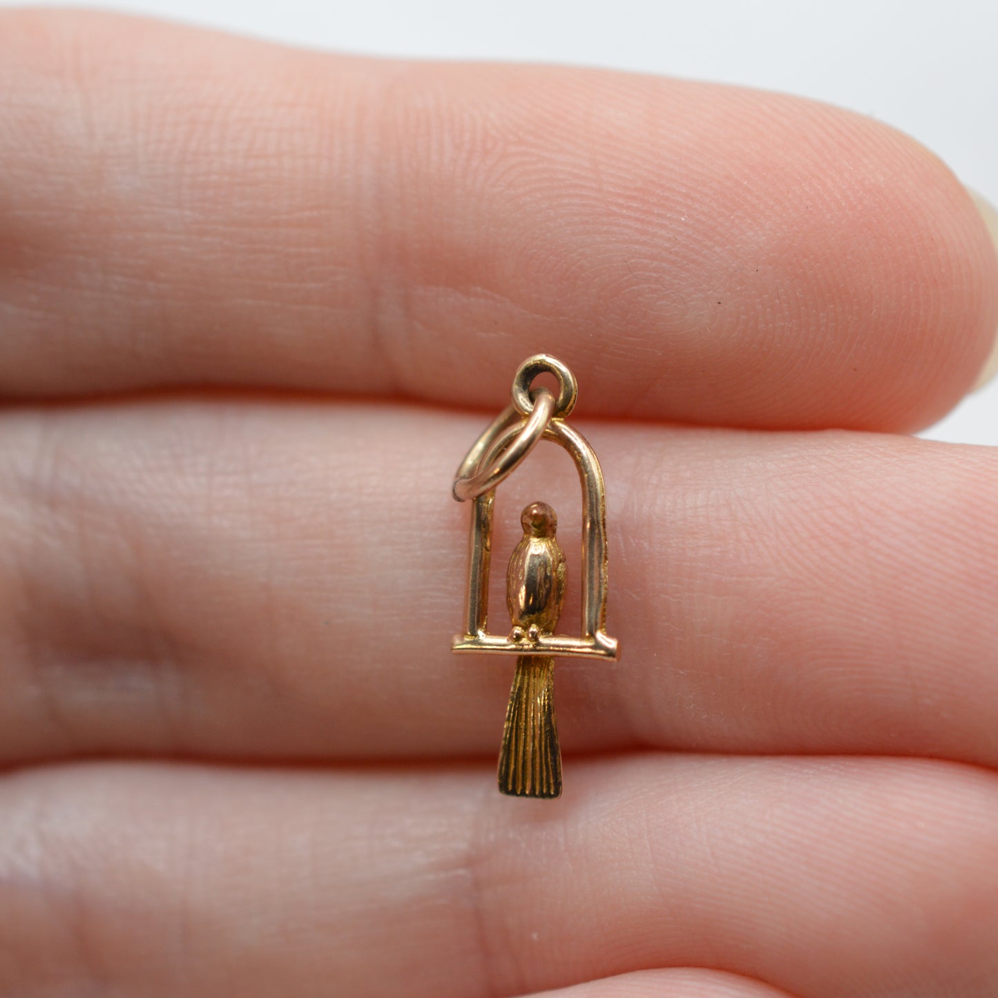 1970s Vintage 9ct Gold Perched Bird Charm