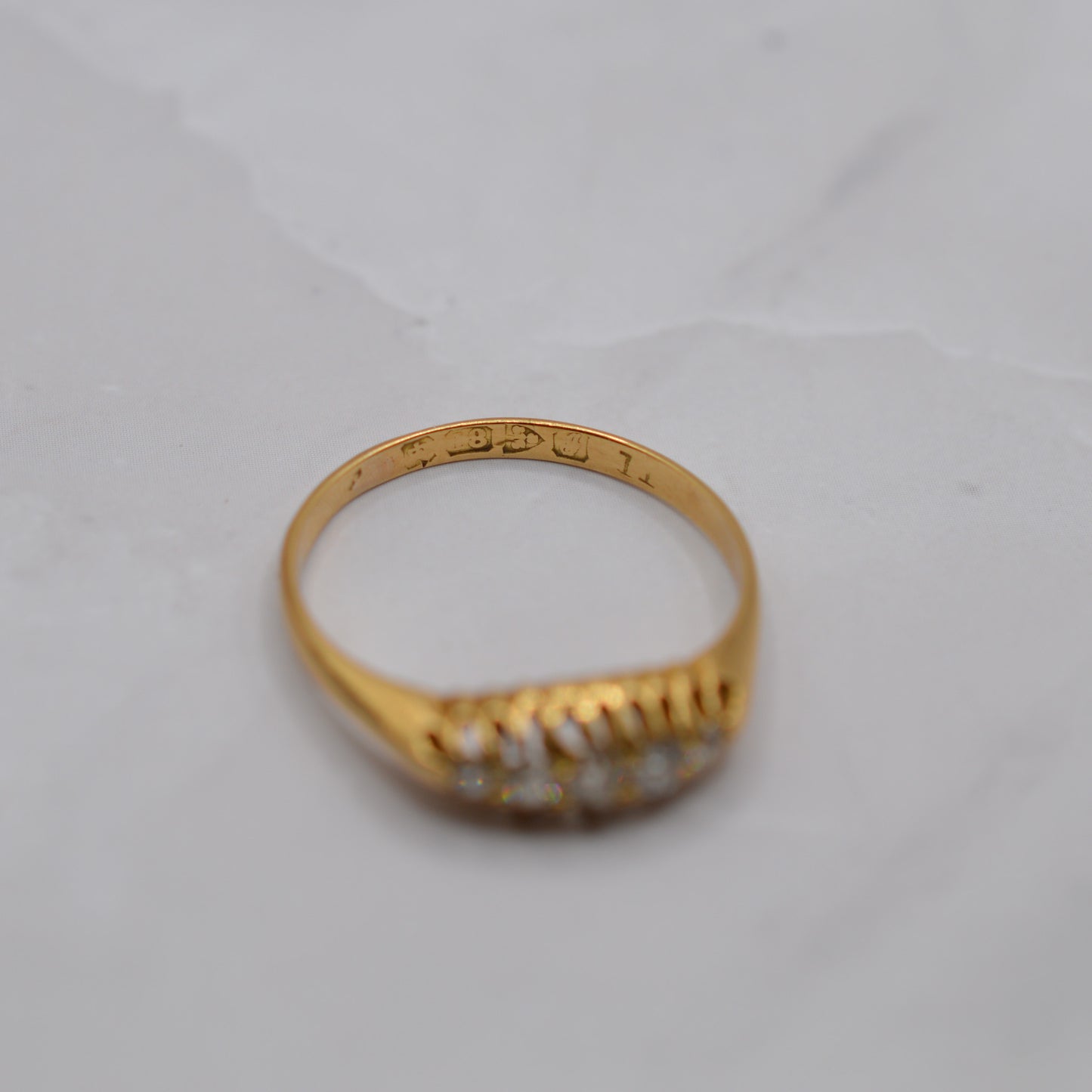 Edwardian Antique 18ct Gold Diamond Five-Stone Ring