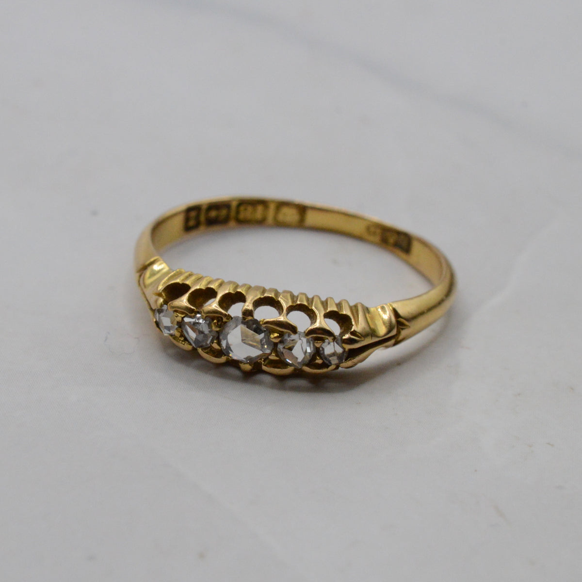 1899 Victorian Antique 18ct Gold Diamond Five-Stone Ring