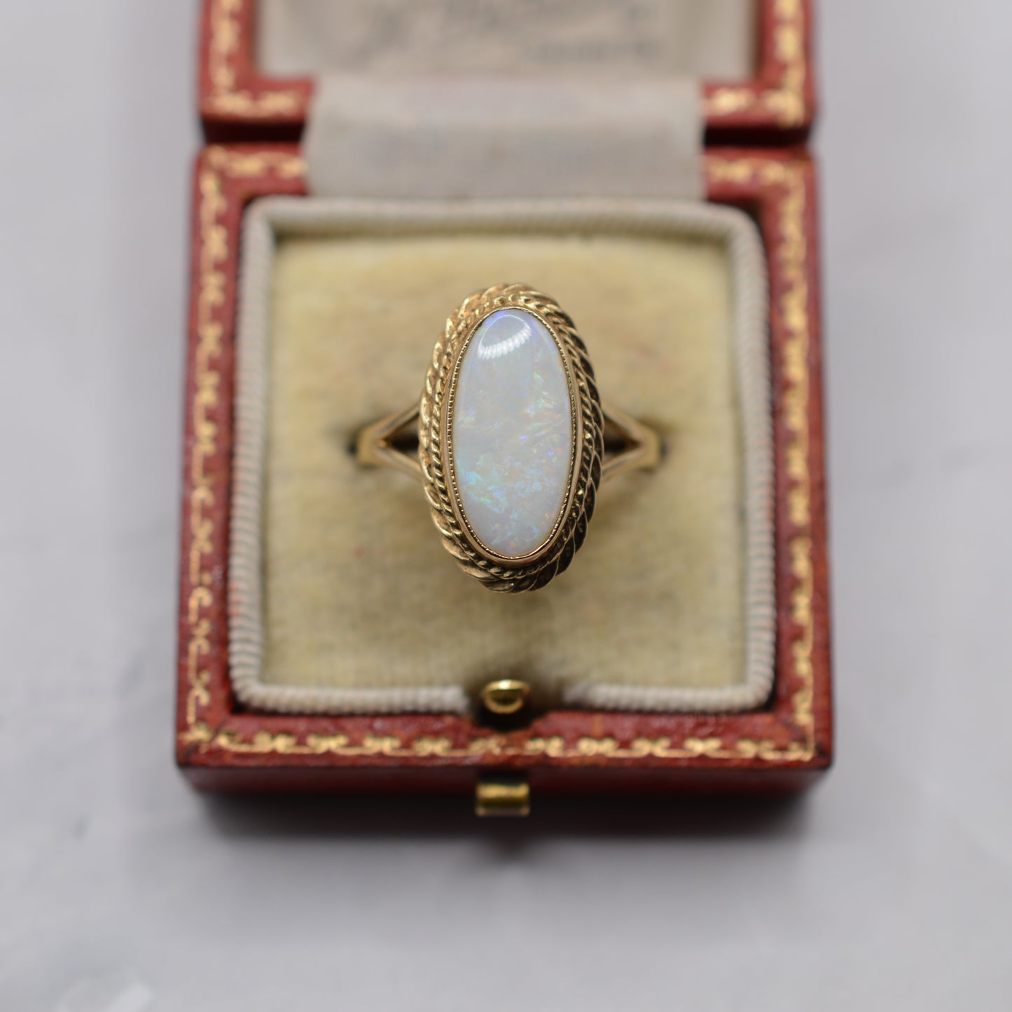 1980s Chunky 9ct Gold Opal Cocktail Ring