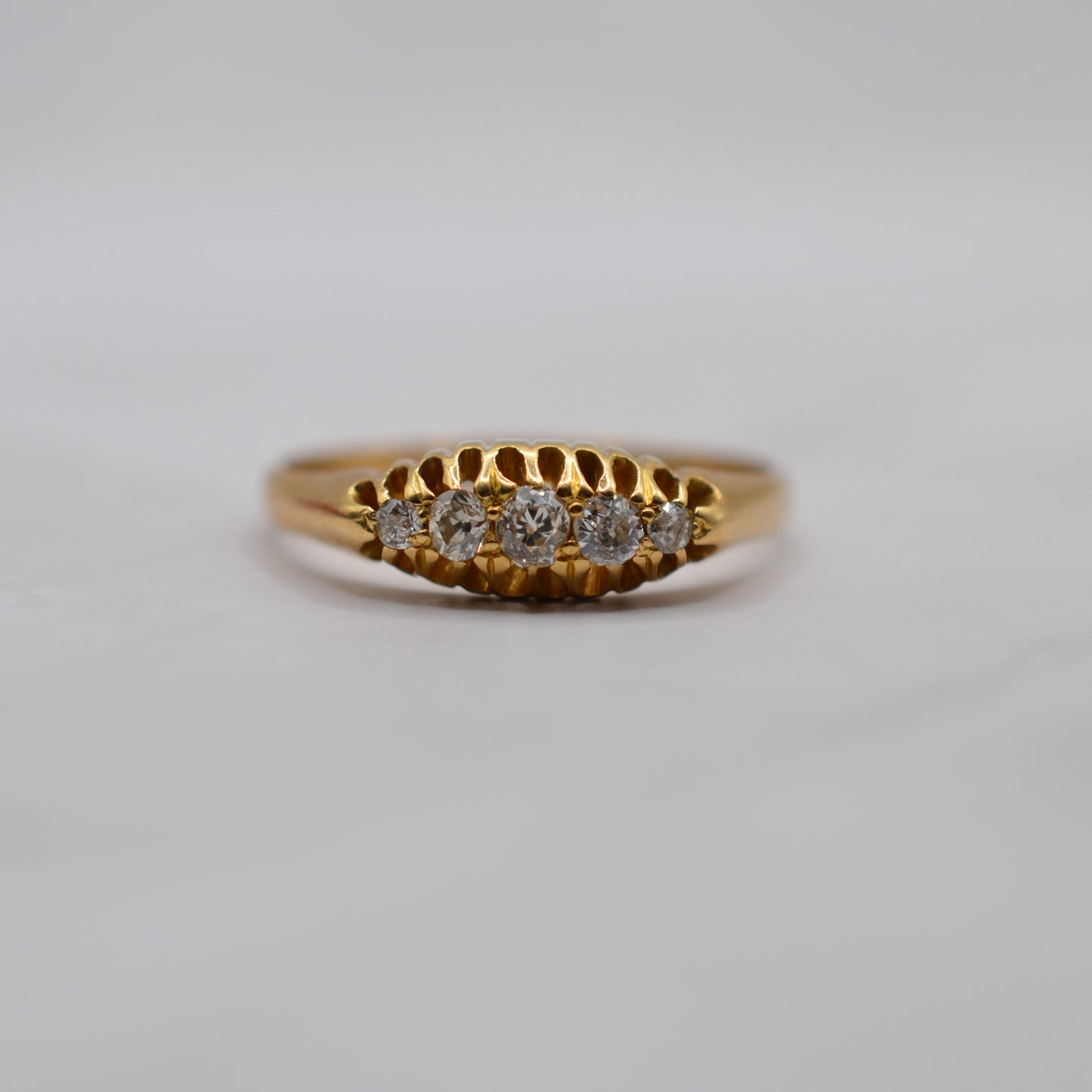 Edwardian Antique 18ct Gold Diamond Five-Stone Ring