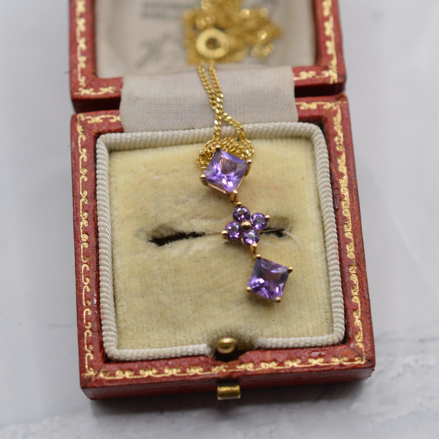 9ct Gold Amethyst Pendant Necklace
