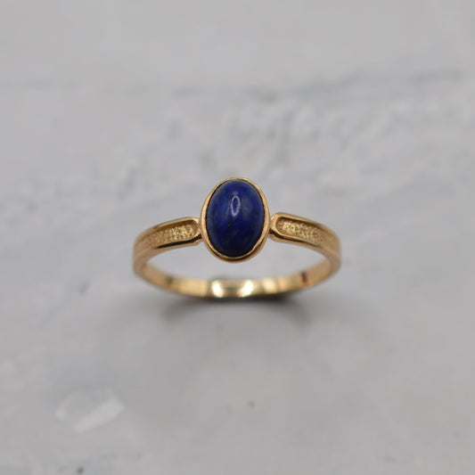 1980s 9ct Gold Lapis Lazuli Ring