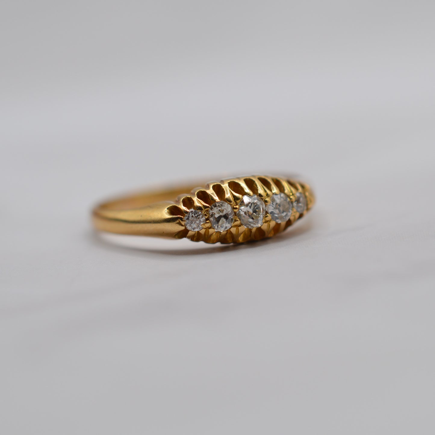 Edwardian Antique 18ct Gold Diamond Five-Stone Ring