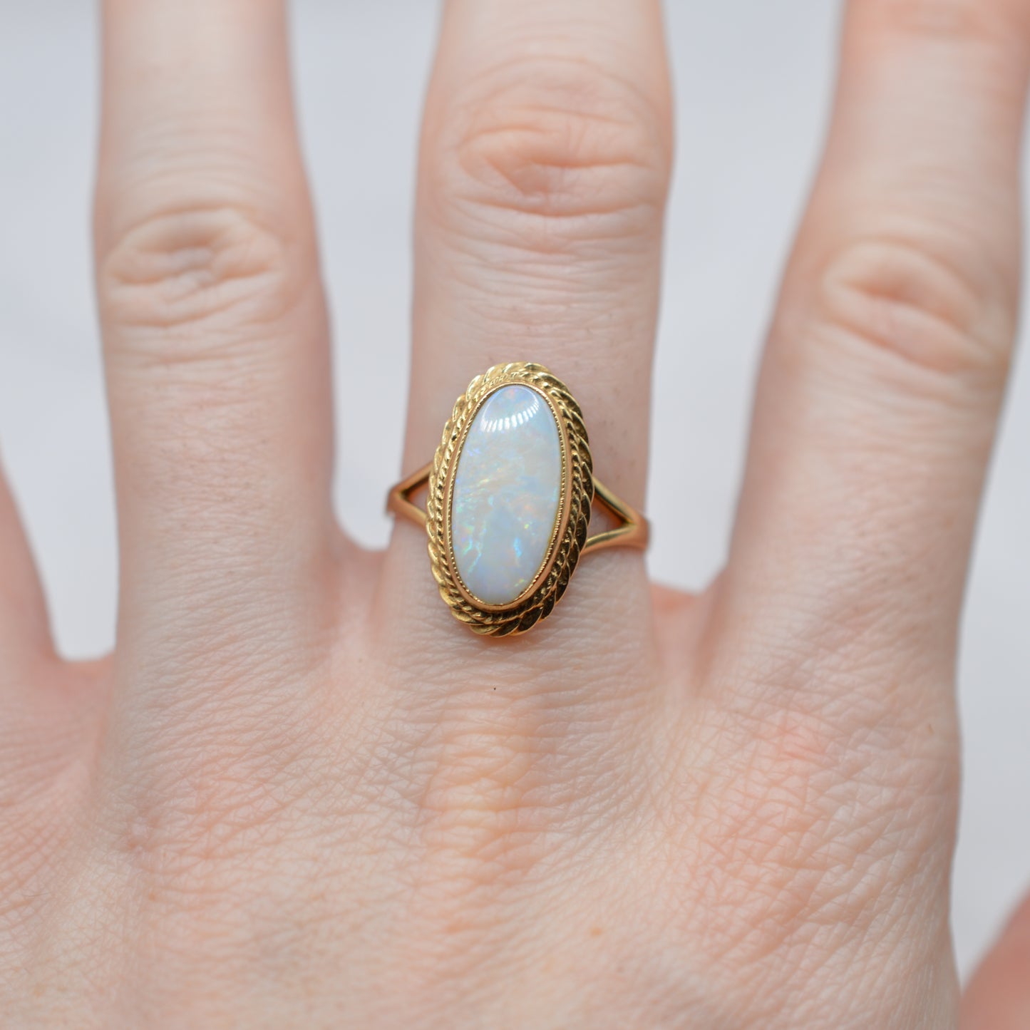 1980s Chunky 9ct Gold Opal Cocktail Ring