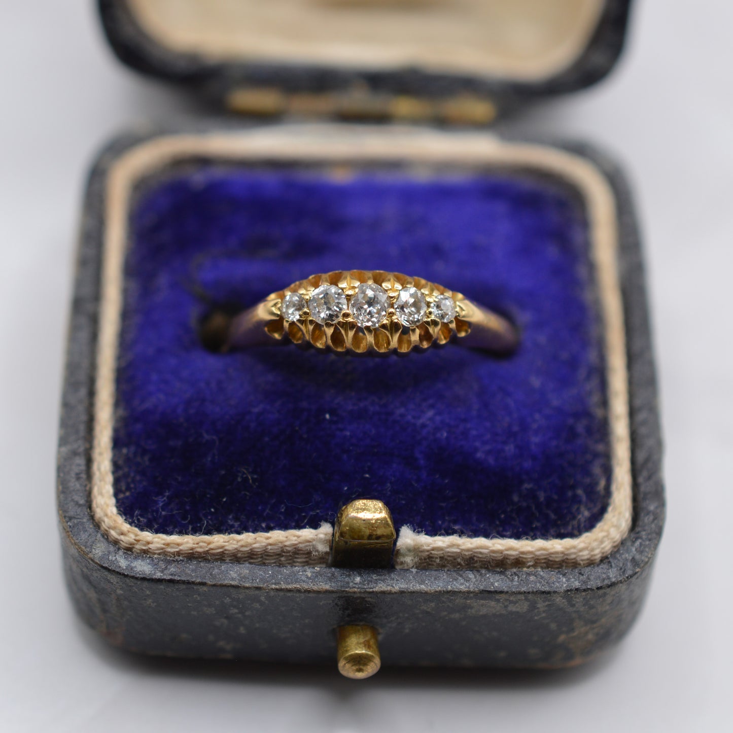 Edwardian Antique 18ct Gold Diamond Five-Stone Ring