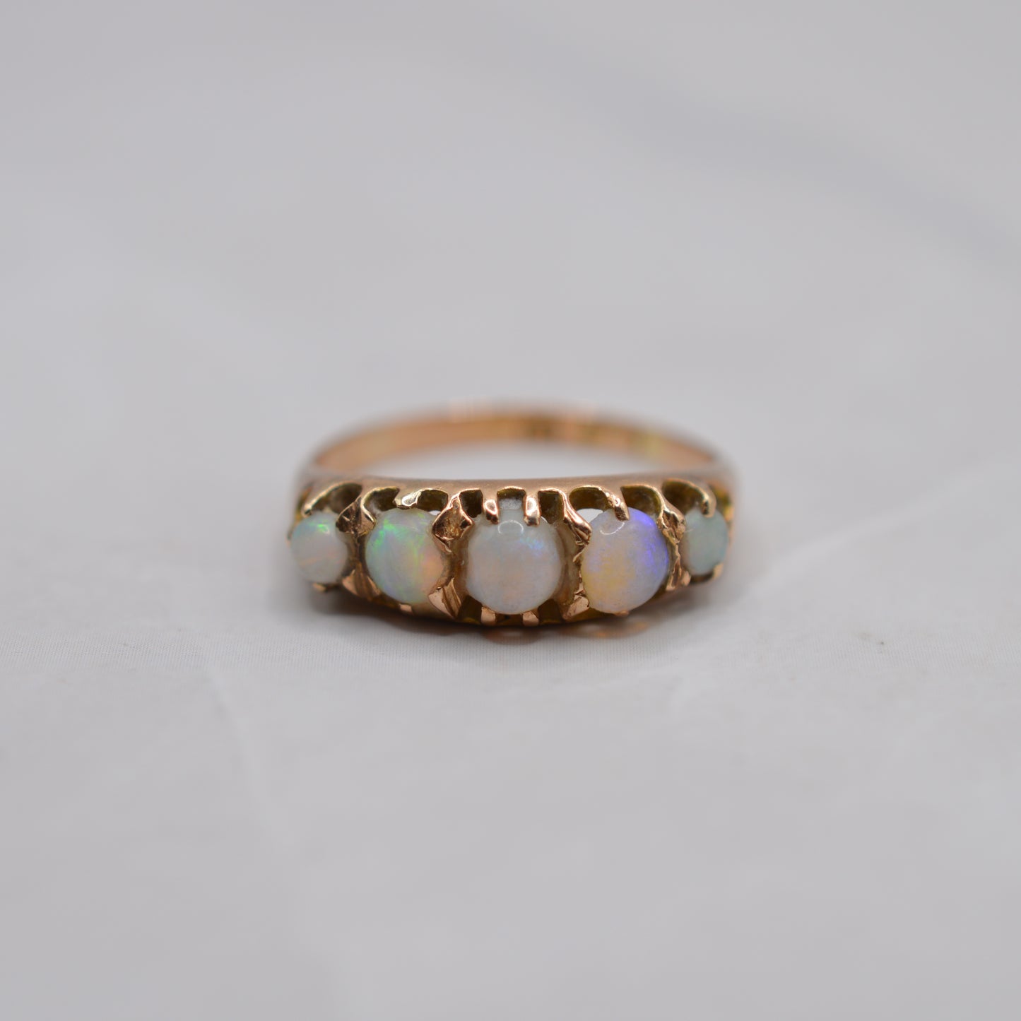Antique Victorian 15ct Gold Opal Five-Stone Ring