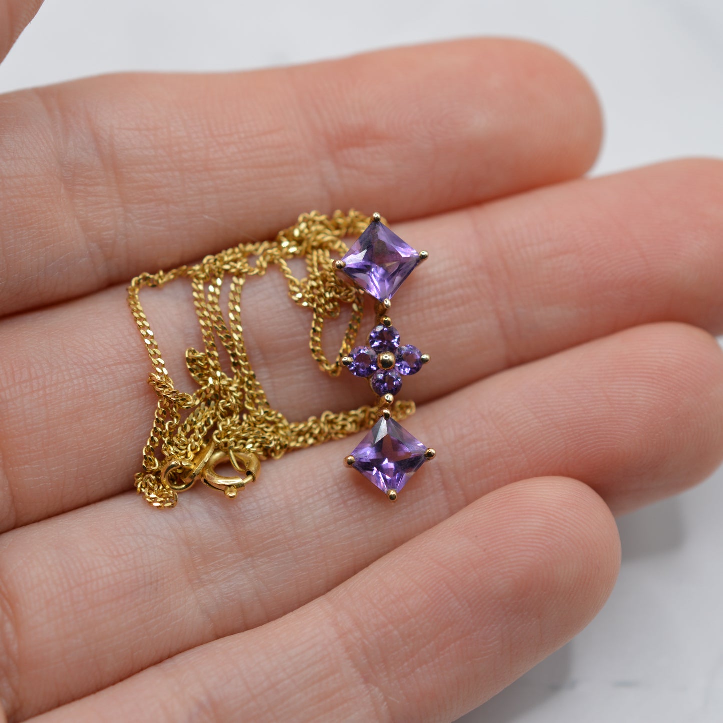 9ct Gold Amethyst Pendant Necklace