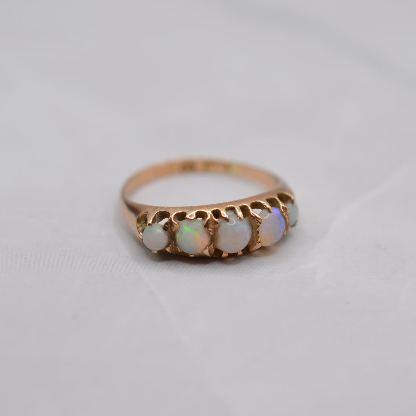 Antique Victorian 15ct Gold Opal Five-Stone Ring