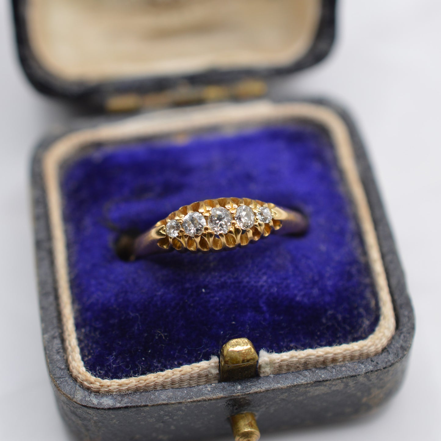 Edwardian Antique 18ct Gold Diamond Five-Stone Ring