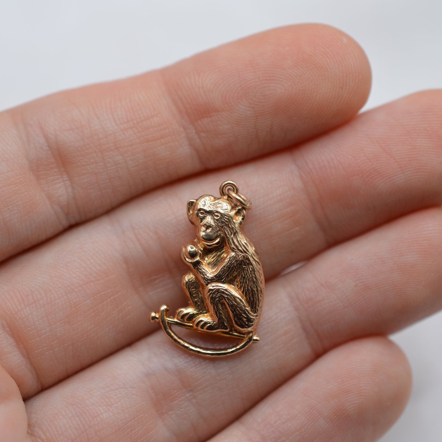 1960s Vintage Chester 9ct Gold Monkey Charm/Pendant