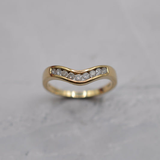 9ct Gold Diamond Wishbone Ring