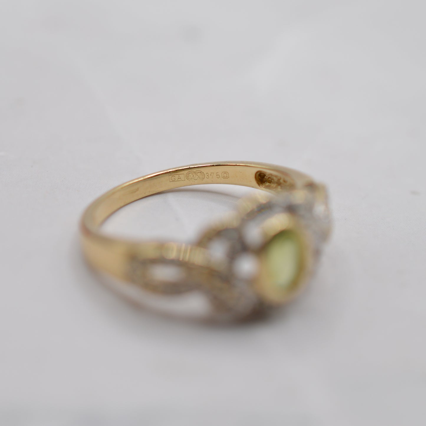 9ct Gold Peridot & Diamond Dress Ring