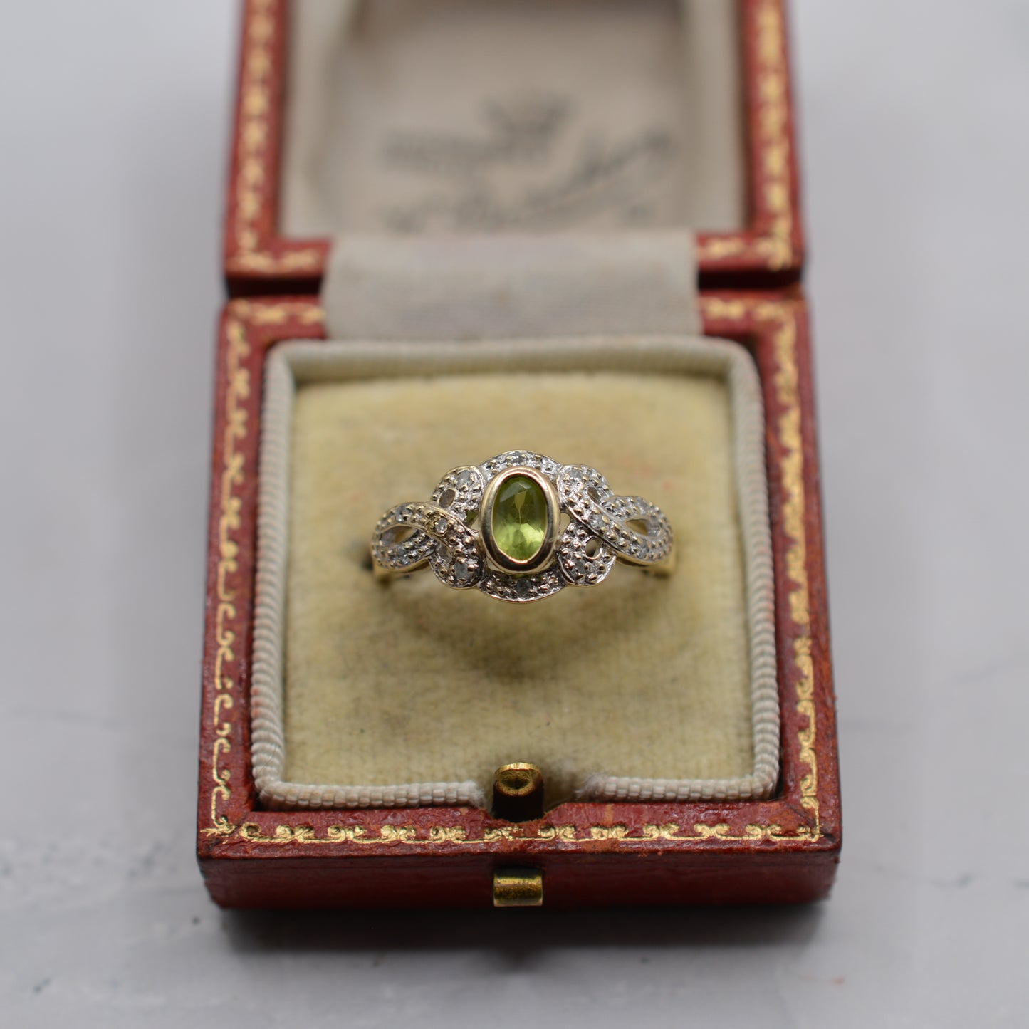 9ct Gold Peridot & Diamond Dress Ring