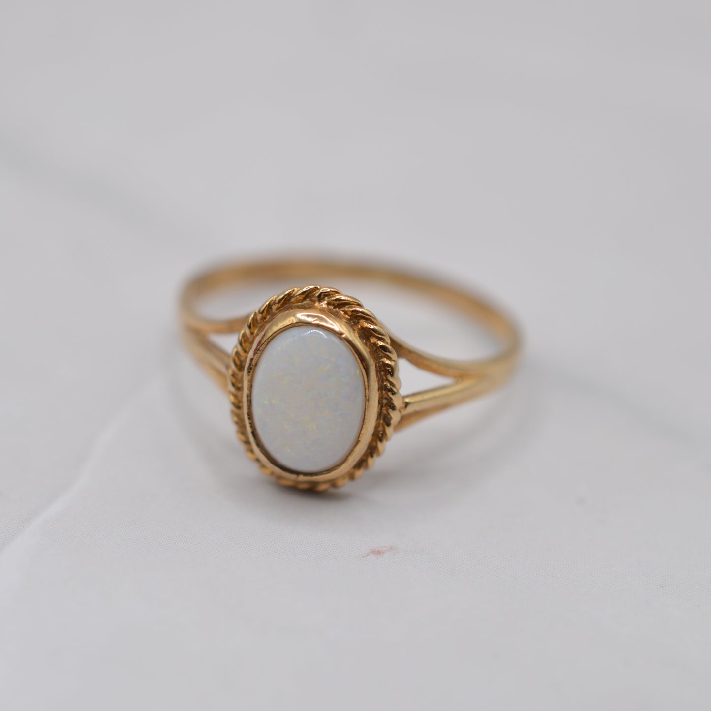 1990s 9ct Gold Opal Solitaire Ring