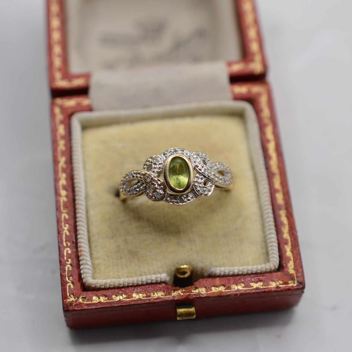 9ct Gold Peridot & Diamond Dress Ring