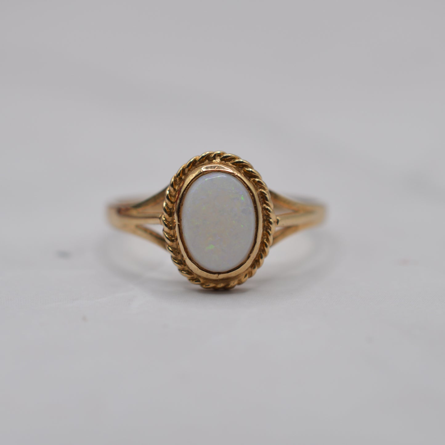 1990s 9ct Gold Opal Solitaire Ring