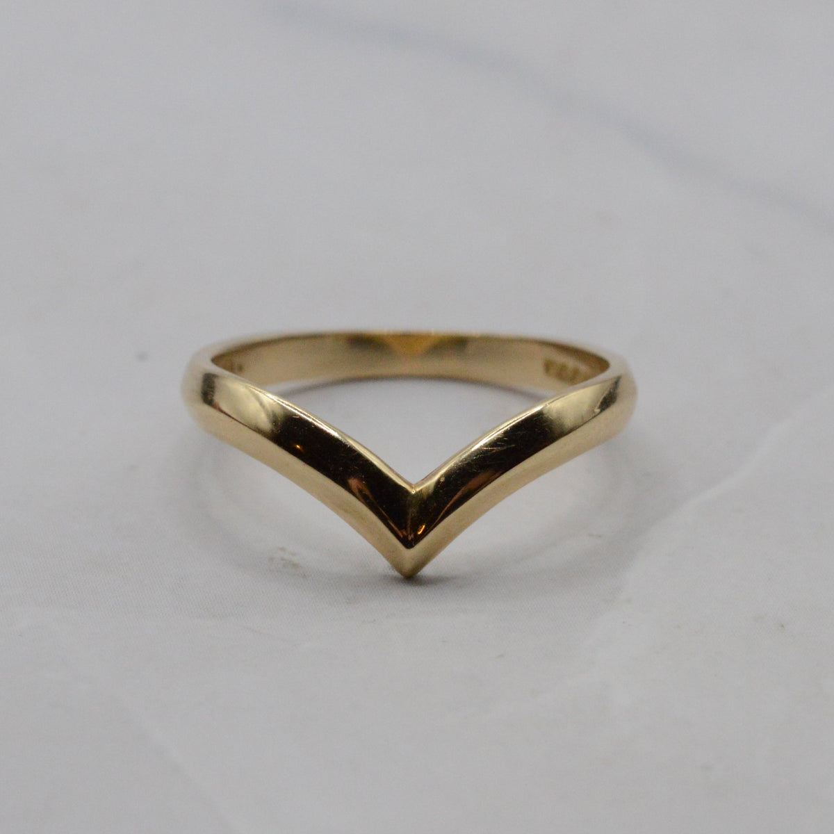 Y2K 14ct Gold Wishbone Ring
