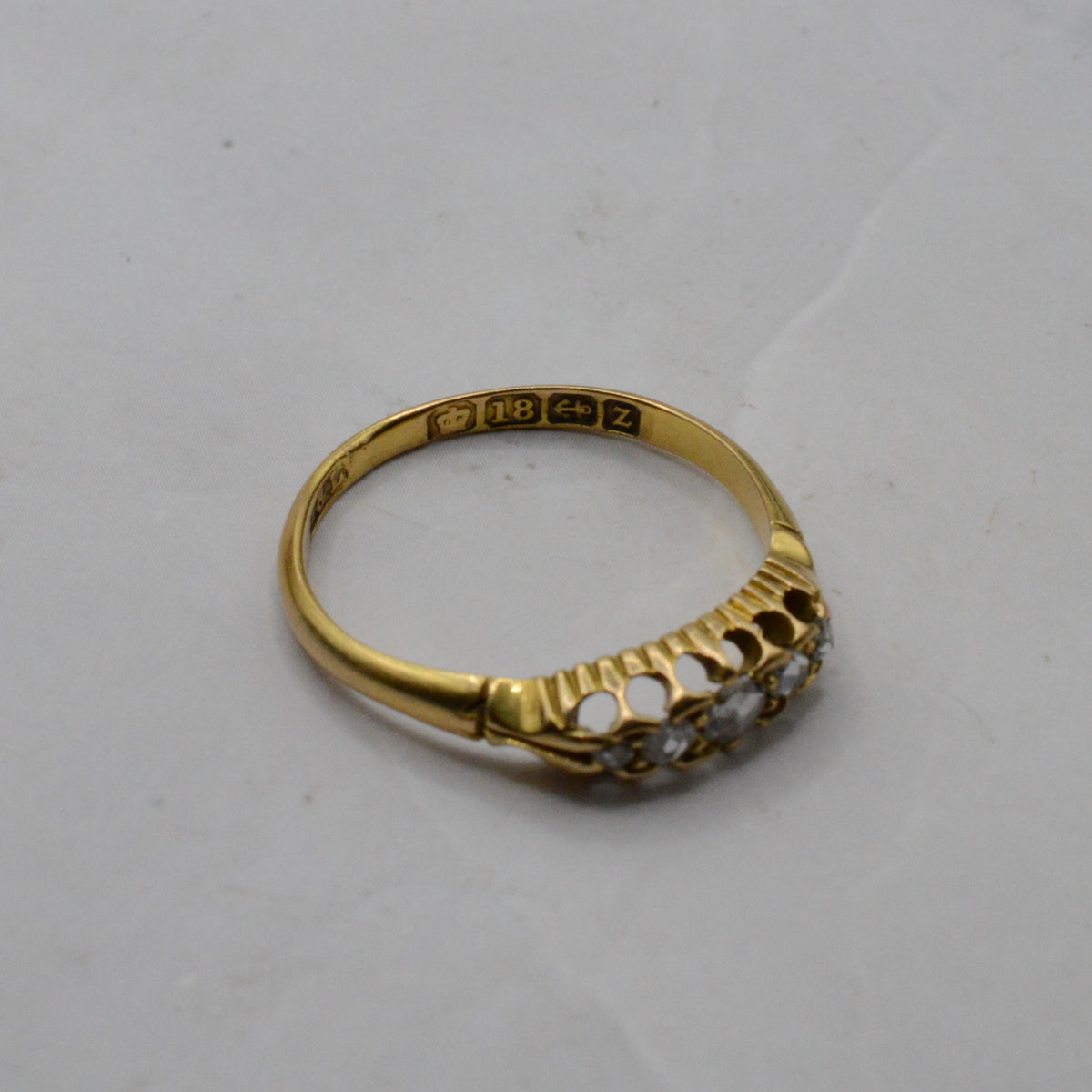 1899 Victorian Antique 18ct Gold Diamond Five-Stone Ring