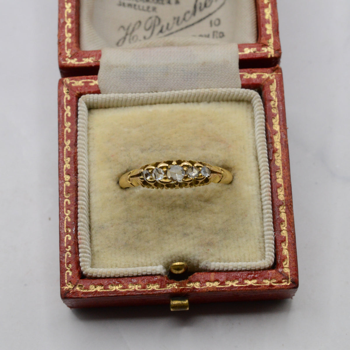 1899 Victorian Antique 18ct Gold Diamond Five-Stone Ring