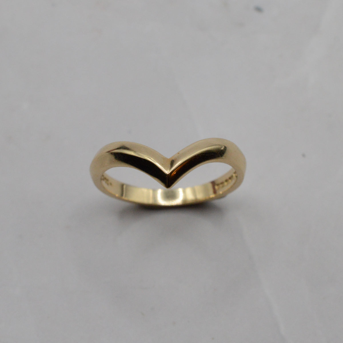 Y2K 14ct Gold Wishbone Ring