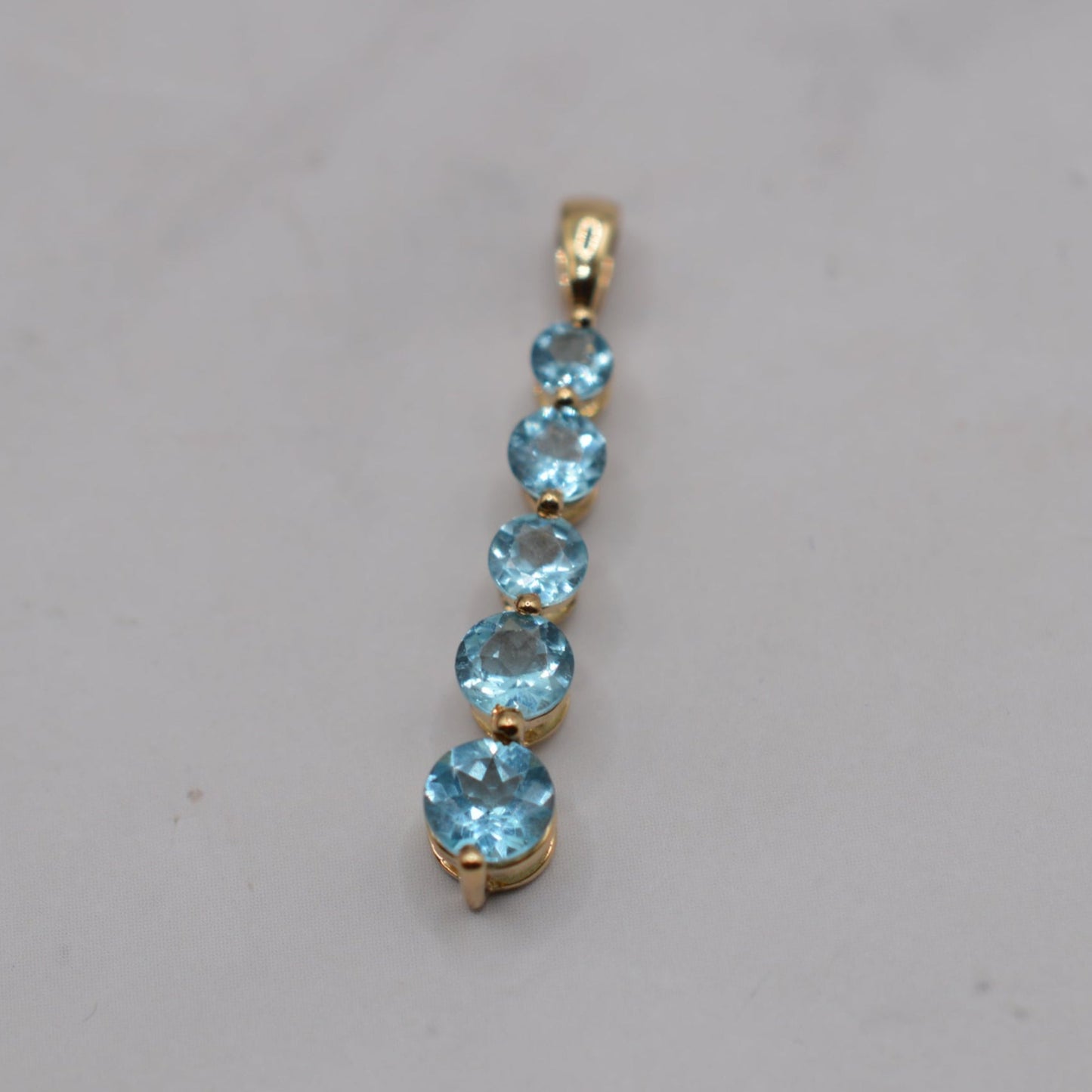 9ct Gold Five-Stone Drop Pendant