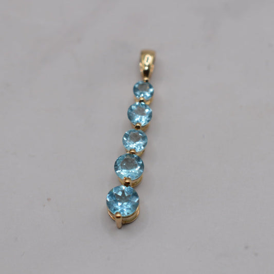 9ct Gold Five-Stone Drop Pendant