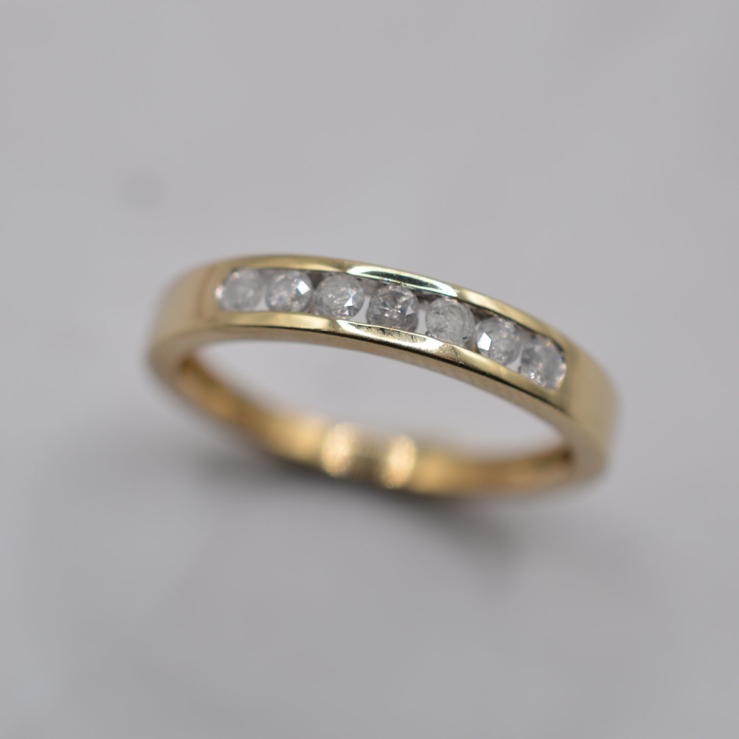 Y2K 9ct Gold Diamond Half-Eternity Ring