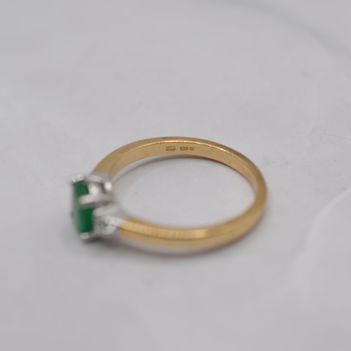 9ct Gold Emerald & Diamond Trilogy Ring