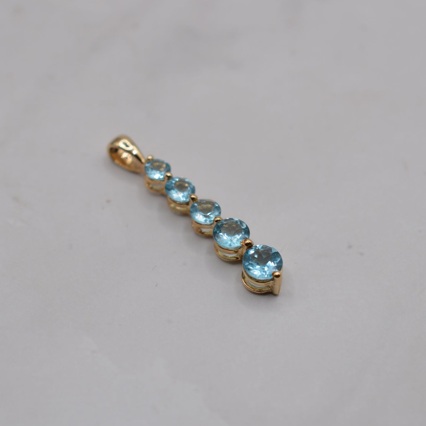 9ct Gold Five-Stone Drop Pendant
