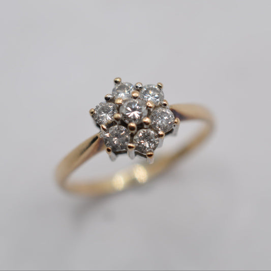 9ct Gold 0.50ct Diamond Cluster Ring