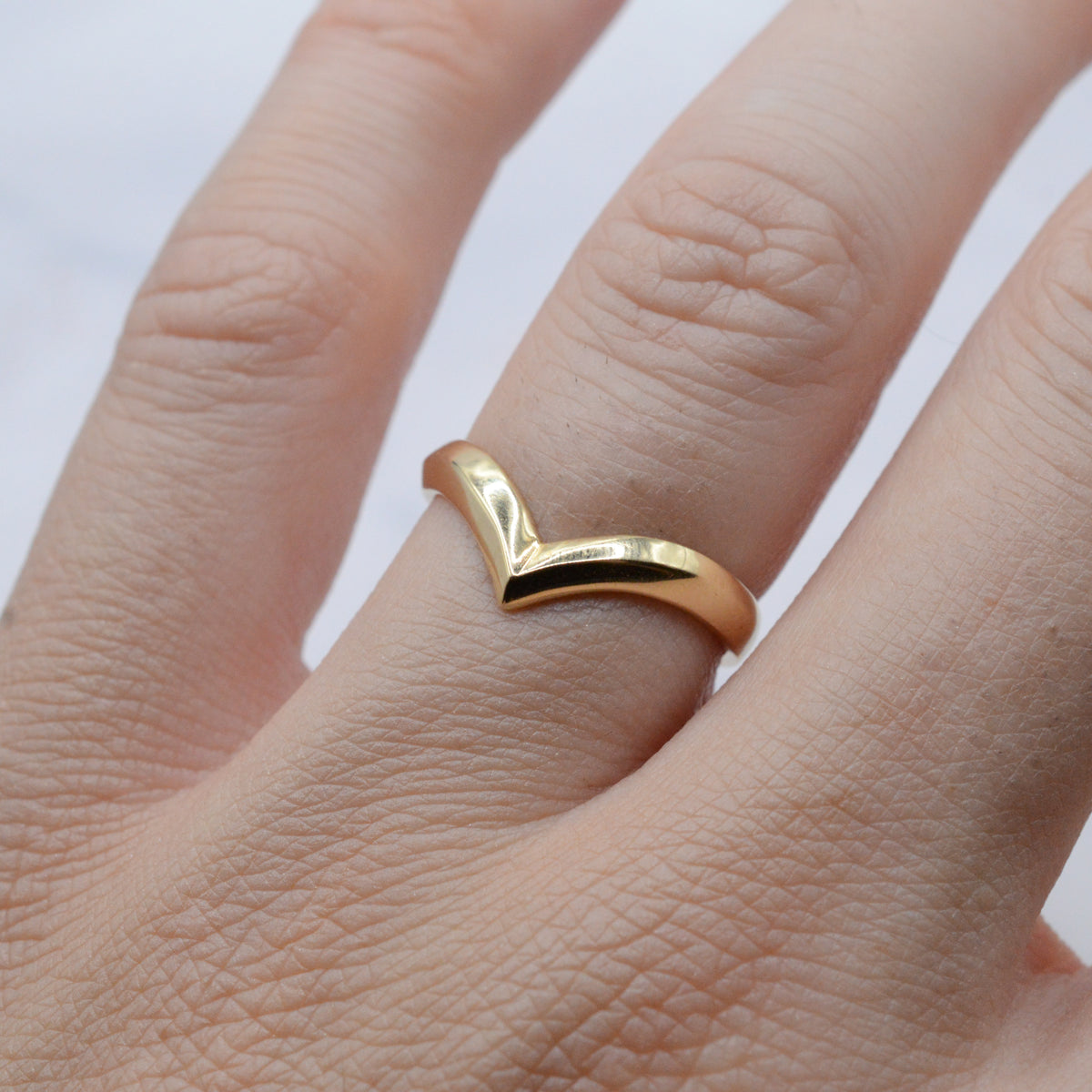 Y2K 14ct Gold Wishbone Ring