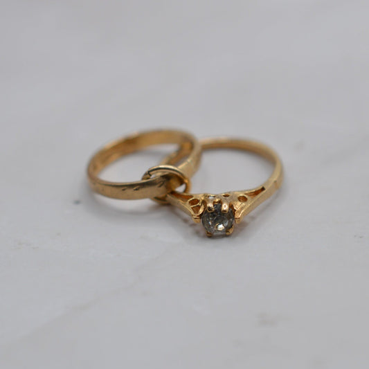 1980s 9ct Gold Wedding Rings Charm