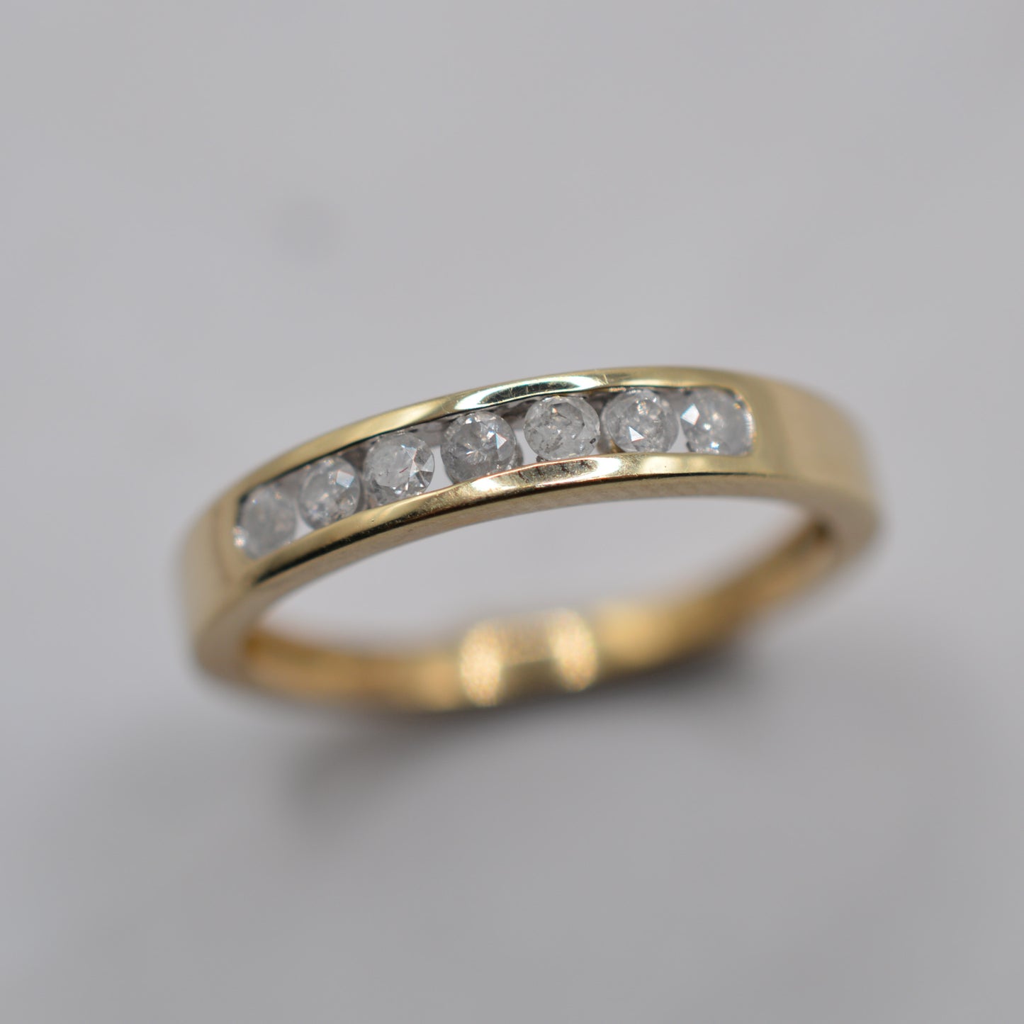 Y2K 9ct Gold Diamond Half-Eternity Ring