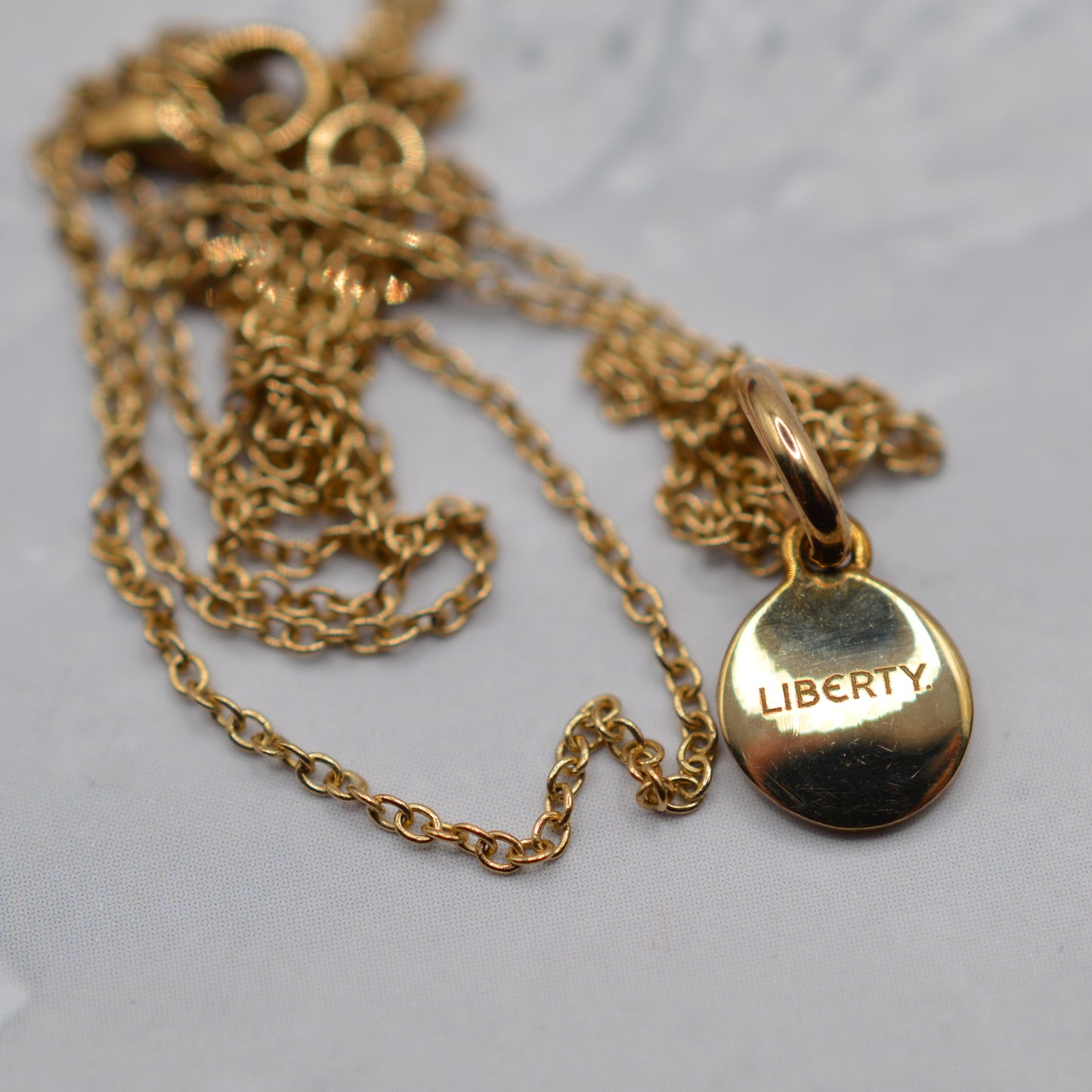 1997 Liberty London 9ct Gold Diamond Star-Set Pendant Necklace (18”)