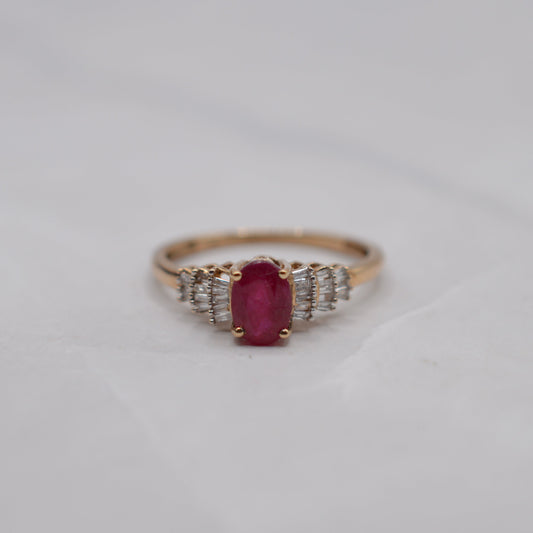 9ct Gold Ruby & Diamond Ring