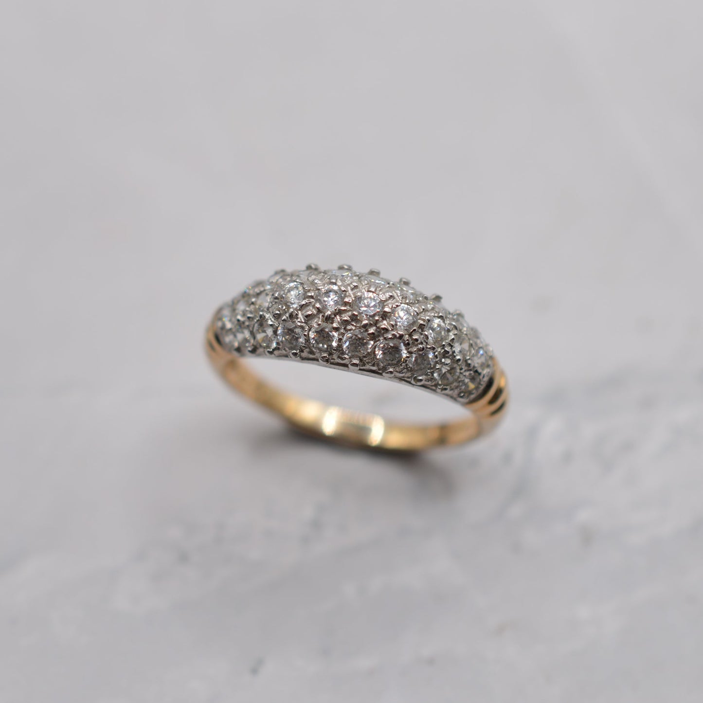 Chunky 9ct Gold Cubic Zirconia Dome Ring