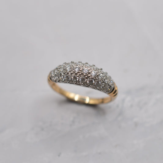 Chunky 9ct Gold Cubic Zirconia Dome Ring