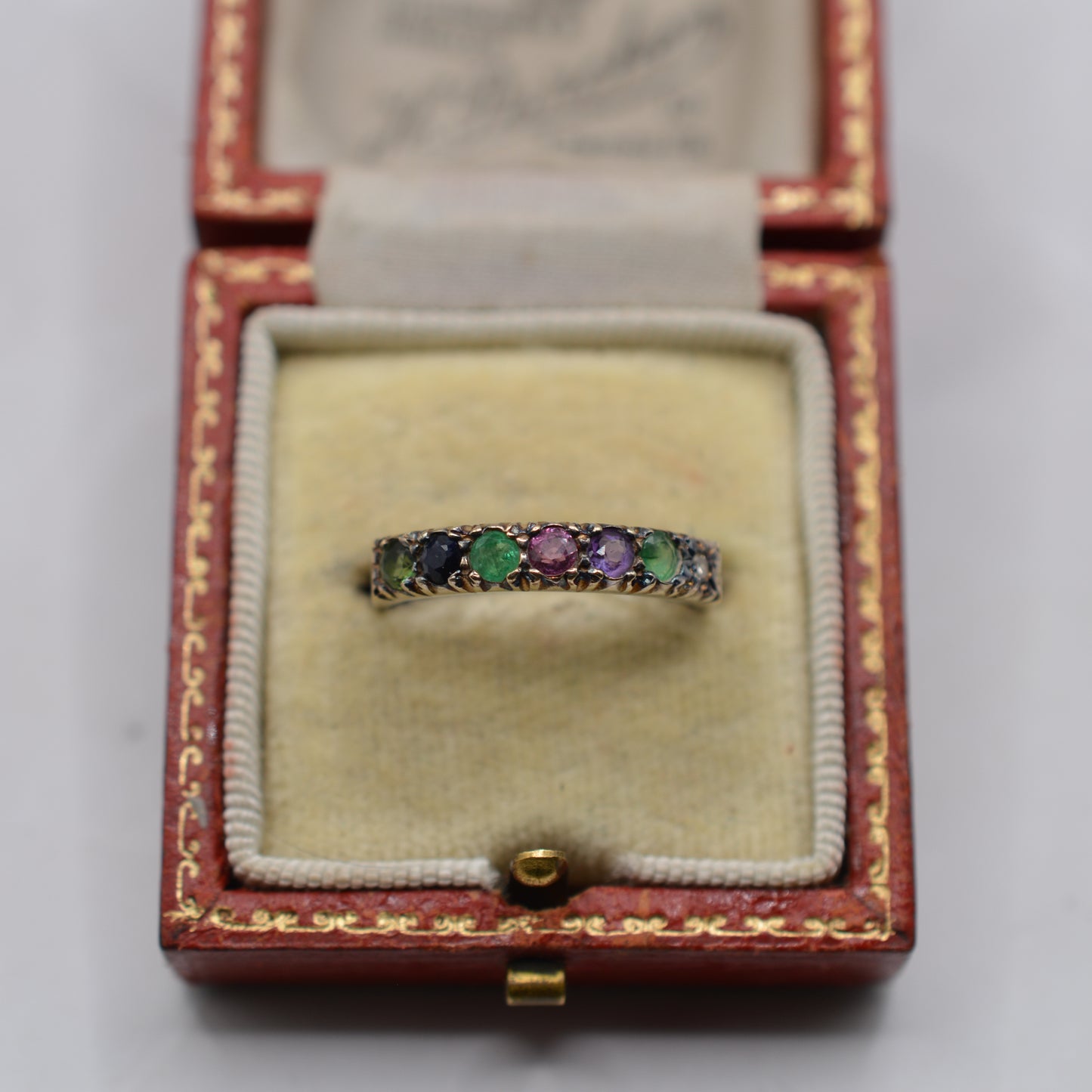 1980s Vintage 9ct White Gold ‘DEAREST’ Acrostic Half-Eternity Ring